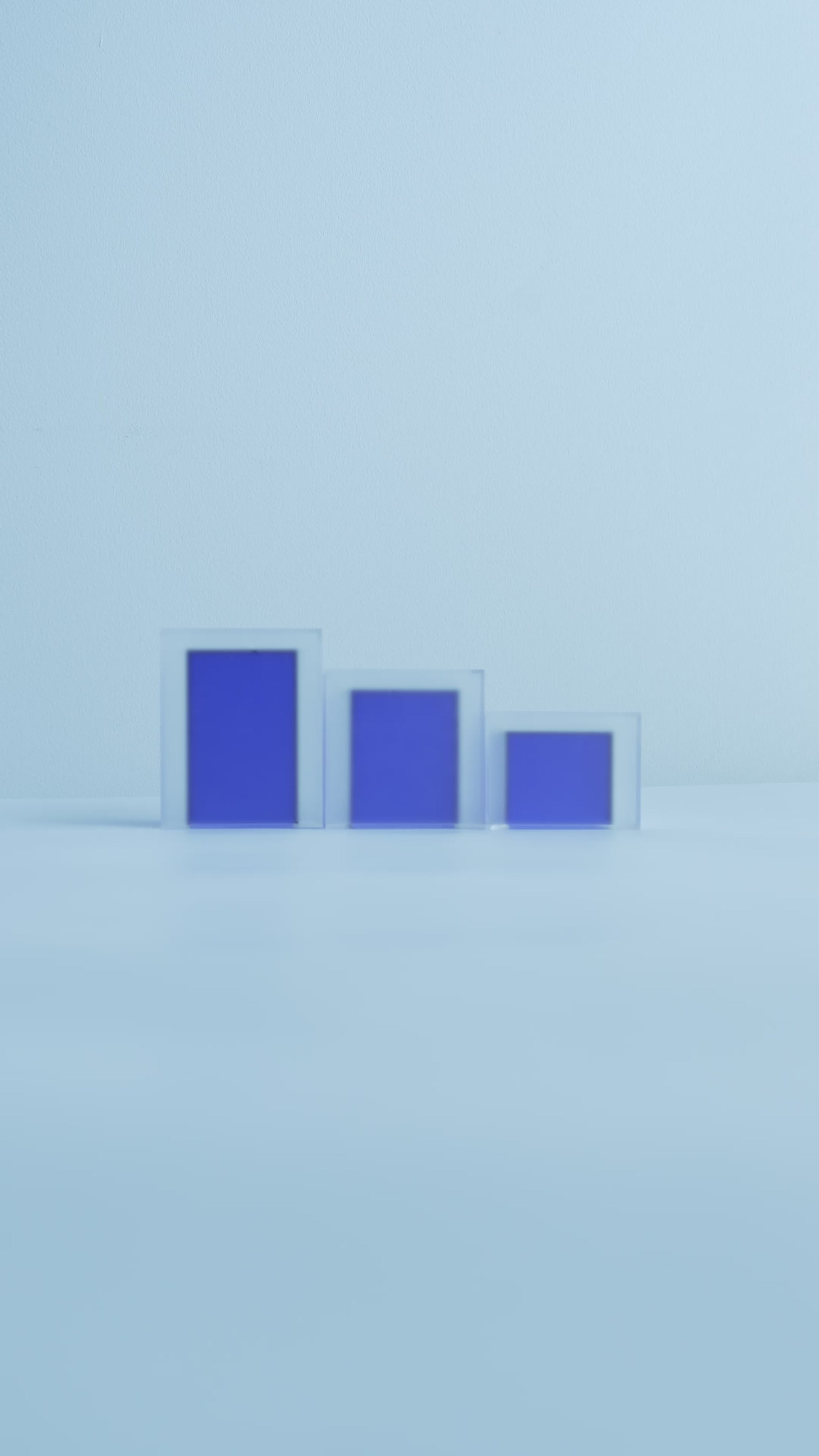 Translucent Blue Cube 3-Piece Set